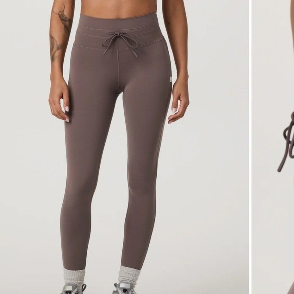 Vuori Daily Form Legging Huckleberry Brown High Rise Drawstring VW323 Size Small